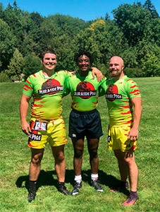 Charles Reed-Dustin and his rugby teammates